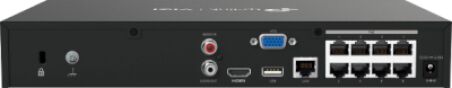 NVR 8 canaux 8 RJ45 PoE+ 53W HDMI 4K H265 1 HDD AI