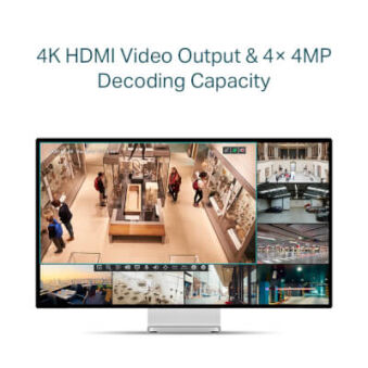 NVR 8 canaux 8 RJ45 PoE+ 53W HDMI 4K H265 1 HDD AI